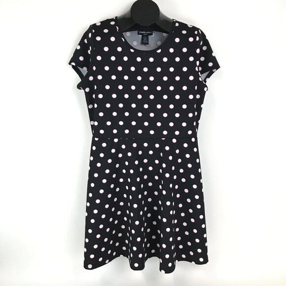 Jennifer Lauren Polka Dot Fit and Flare Dress Women's Plus Size 1X Stretch - Picture 1 of 10